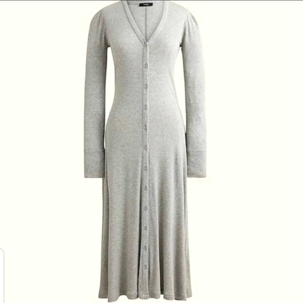 J. Crew Button Up Cardigan Ribbed Dress NWT